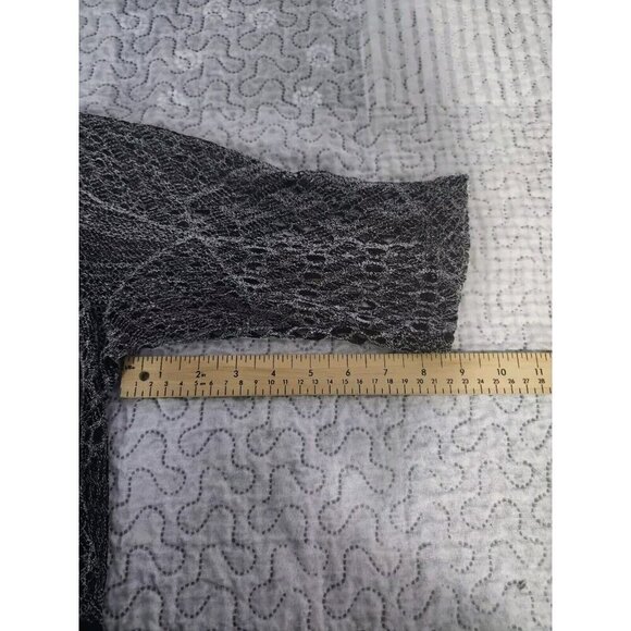 Lily by Firmiana Fairygoth Witchy Lagenlook Open Knit Tunic Black Velvet XL - Picture 7 of 7